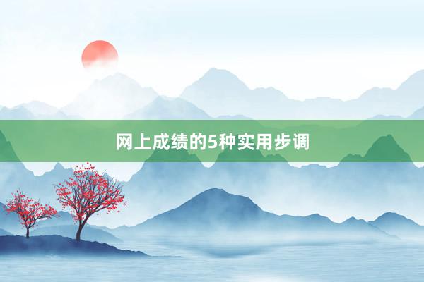 网上成绩的5种实用步调